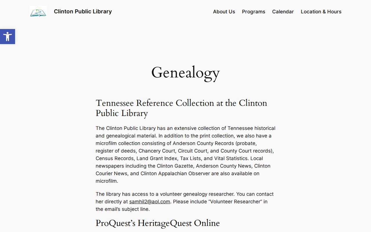 Oak Ridge previous residents house-history research at Clinton Public Library