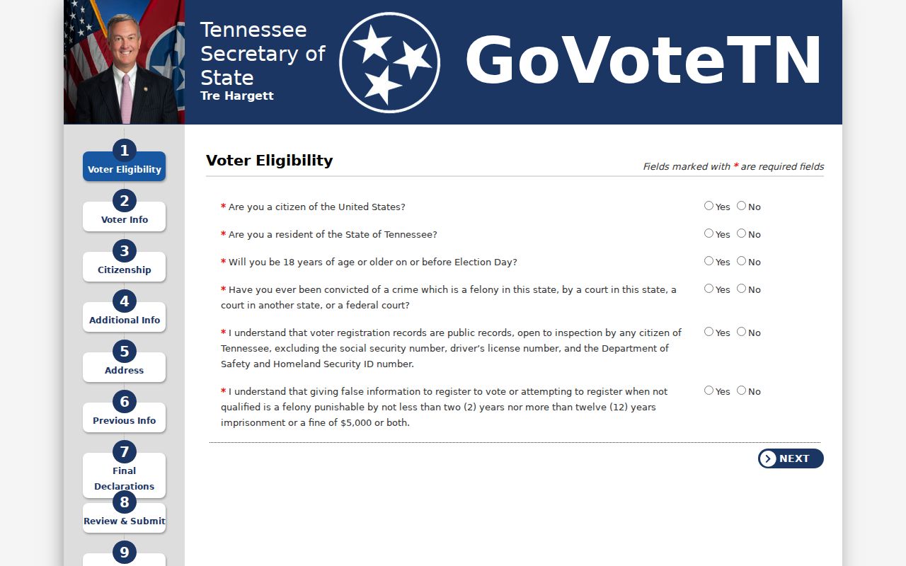 Oak Ridge resident lookup Tennessee voter registration form